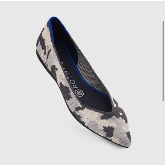 ROTHY'S / The Point Flat in Ash Grey Camo Camouflage retired color 7 - Picture 2 of 7